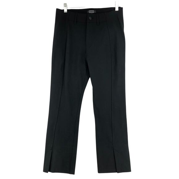 AYR Womens Size 8 Pants The Sizzle Front Seam Stretch Crop Split Cuff Black - Picture 1 of 14